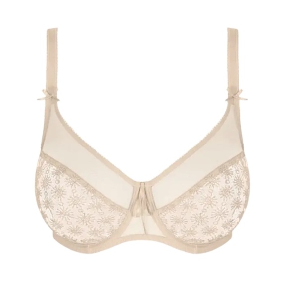 Empreinte Nikki embroidered daisy beige mesh underwire t shirt bra 36 C - Picture 3 of 13